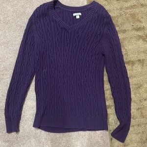 Purple Cable Knit Sweater